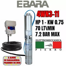 CORPO / POMPA SOMMERSA PER POZZI EBARA 4WN3-11 HP1 70 LITRI MINUTO 7.2 BAR MAX