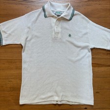Original Penguin vintage Grand Slam ivory loose knit polo shirt SIZE L