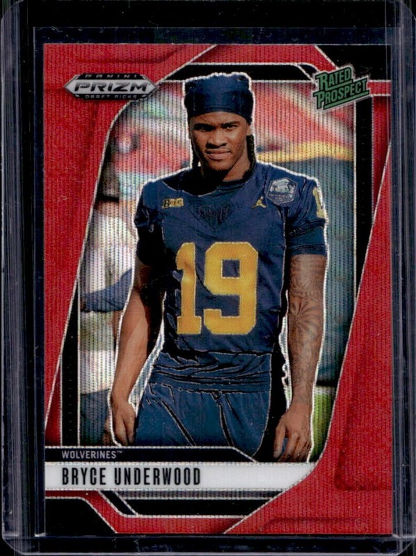 2025 Panini Prizm Draft Picks Bryce Underwood Ruby Wave Rookie RC #28 Wolverines