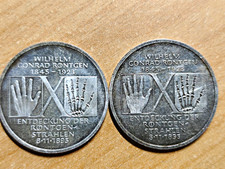 2x 10 DM Gedenkm&uuml;nze 1995 Wilhelm Conrad R&ouml;ntgen Entdeckung R&ouml;ntgenstrahlen D