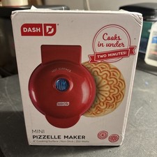 DASH Nonstick Mini 4 Pizzelle Maker NEW  RED ...