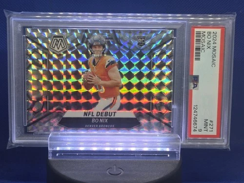 2024 Panini Mosaic - NFL Debut Bo Nix #271 Mosaic Prizm PSA9  (RC)