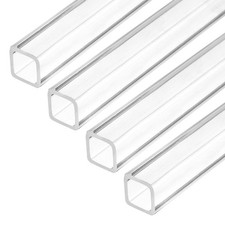 4 Pcs 12mmx12mmx1.5mm Wall Thickness 245mm Long Clear Acrylic Square Tube