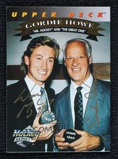UDA Certified 1992 Upper Deck Hockey Heroes Gordie Howe Wayne Gretzky COA 00em