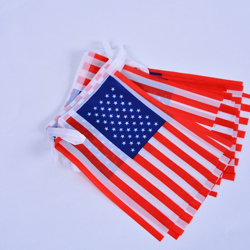 7 M Amerikanische Flagge Schleppt Patriotische Wimpelkette Partydekoration - Bild 11 von 11