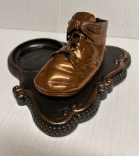 Vintage 1950  s Bronzed Baby Shoe With Place For Trinket Holder Or Ashtray