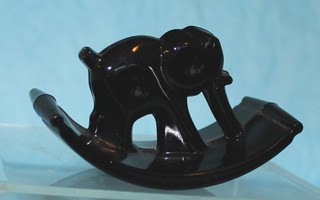 Figural Elephant Black Amethyst Glass Blotter II Art Deco 1930s
