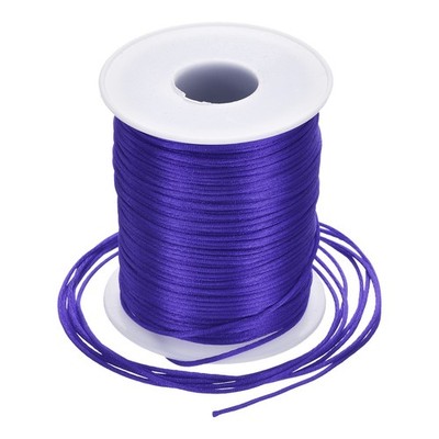 Nylon Satin Cord 1.5mm, 109 Yard Nylon String for Bracelet Thread Purple