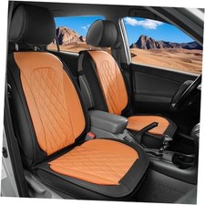 Car Seat Covers - Premium Perforated Full Set 5 Seats Black  Brown A 