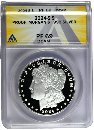 2024-S ANACS PR69DCAM Proof Morgan .999 Silver Dollar