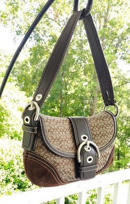バッグ COACH SOHO One Shoulder Bag Brown F10925 Coach F10925 SMALL Vintage Brown Soho Y2K Signature C Canvas