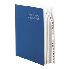 Smead Dark Blue Desk File Sorter With Heavyweight Dividers For Easy Organization