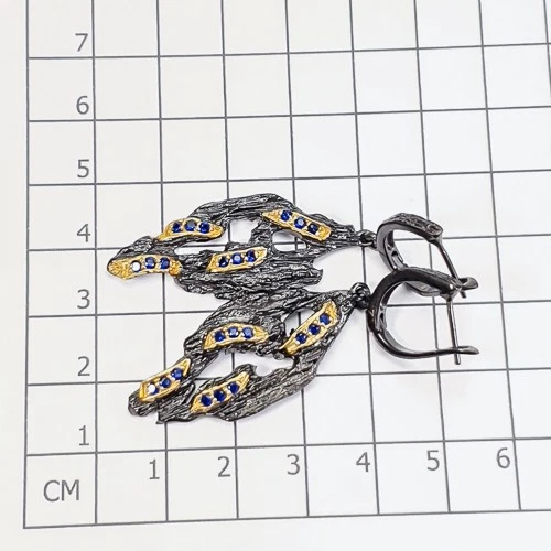 Gemstone jewelry Creation Cubic Zirconia Earrings 925 Sterling Silver /E124826 - Image 3 of 4