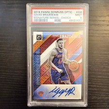 Ignas Brazdeikis 2019-20 Donruss Optic Signature Series Choice Prizm Auto PSA 9