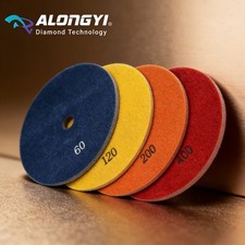 4Pcs 4" Electroplated Flexible Diamond Grinding Disc Honing Pad Stone Glass