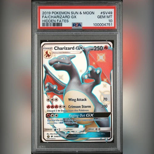PSA 10 Charizard GX SV49/SV94 Sun & Moon Hidden Fates 2019 Pokemon Card