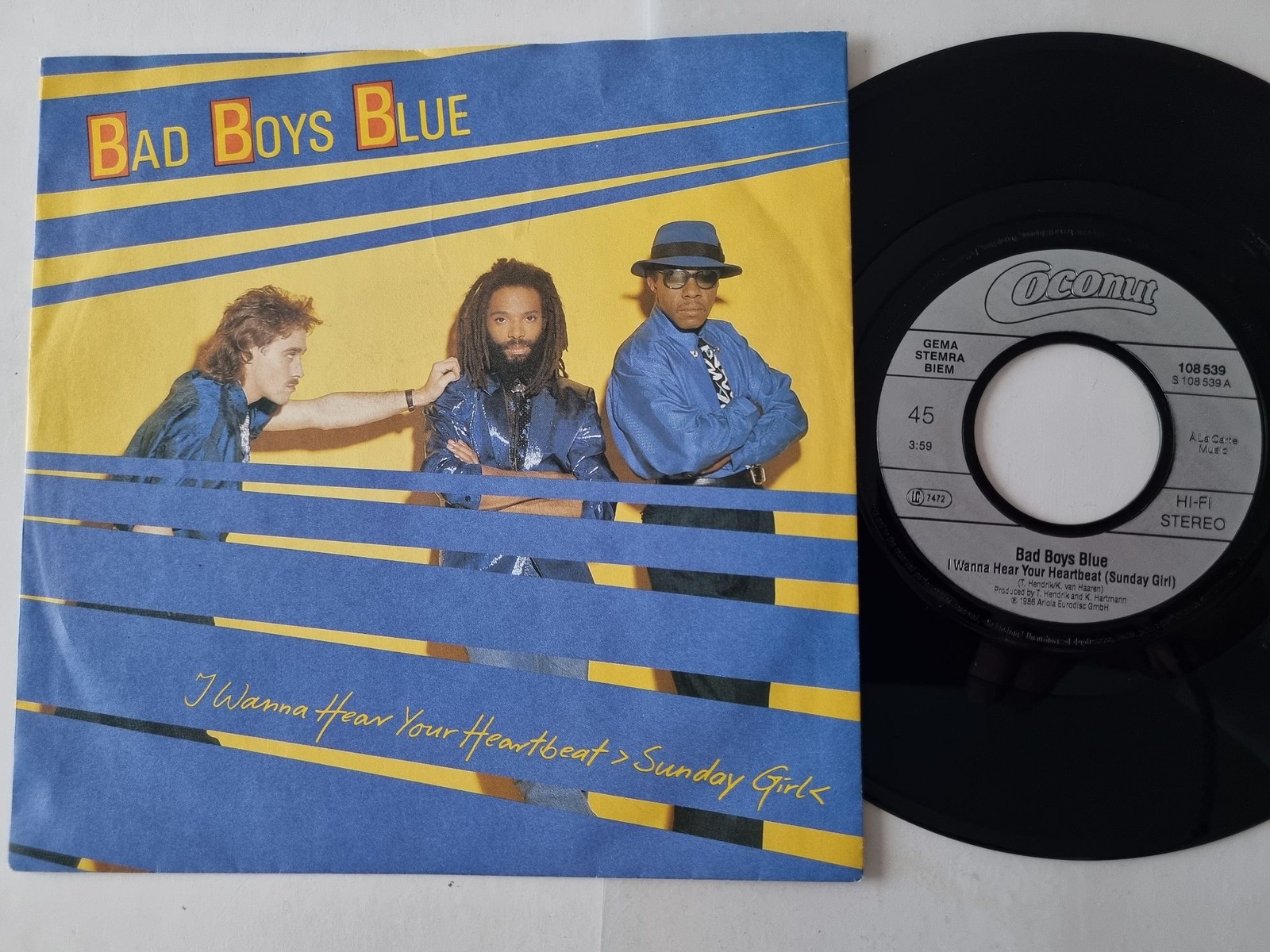 Bad Boys Blue - I Wanna Hear Your Heartbeat ›Sunday Girl‹ 7'' Vinyl Germany