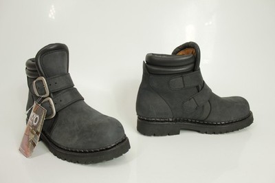 Sancho Boots Biker Stiefel Engineer Boots Leder Schwarz EU 42 UK 8 NOS Spain