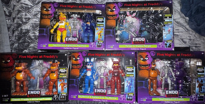 Complete Set of Endo Series Five Nights at Freddy s Figures (5x LOT) SEALED!!!