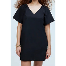 Madewell V Neck Mini Short Sleeve Trendy Going Out Shirt Dress US Women's S New