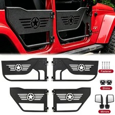 Steel Armor Tube Door Tubular Doors For 2007-2018 Jeep Wrangler Jk 4door Mirror