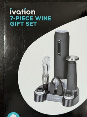 Ivation Electric Wine Opener,7-Piece Wine Gift Set, Bottle Opener & Wine Aerator