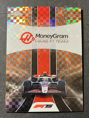 /25 Orange Checker Olli Bearman Haas Team Logo #180  2025 Topps Chrome Formula 1