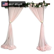 Sheer Chiffon Backdrop Curtains 10ft x 10ft 5ft x 2Panels Chiffon Fabric