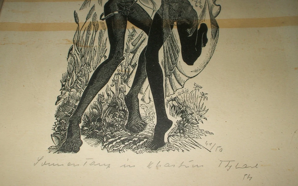 Holzschnitt Sonnen Tanz in Khartum Signiert Limitiert 41/50 - Bild 4 von 4