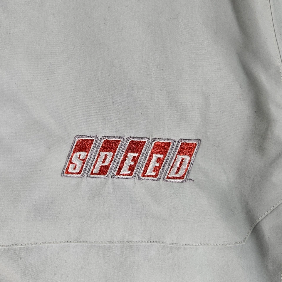 Speed TV Page & Tuttle Jacket Mens Large Gray Full Zip Windbreaker Racing Logo - Image 2 of 4