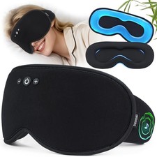 Smart Bluetooth Bamboo Cotton Sleep Mask Bluetooth Sleep Headphnes Black