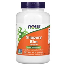 Now Foods Slippery Elm Powder 4 oz 113 g GMP Quality Assured, Vegan, Vegetarian