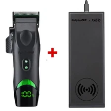 BaByliss Pro Tomb45 Charging Clipper Black Green w/ Free Wireless Charging Pad