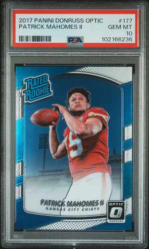 2017 Panini Donruss Optic Patrick Mahomes II #177 PSA 10 Rated Rookie Card RC KC