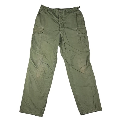 Vtg Military Rip Stop WR Poplin OG-107 Tropical Combat Trousers Vietnam L Long