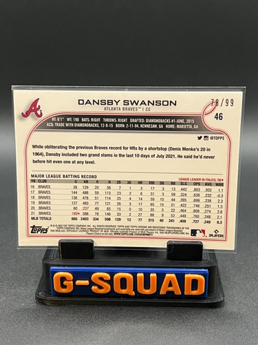 2022 Topps Chrome Ben Baller - rifrattore verde Dansby Swanson #/99 #46 Braves - Foto 2 di 2