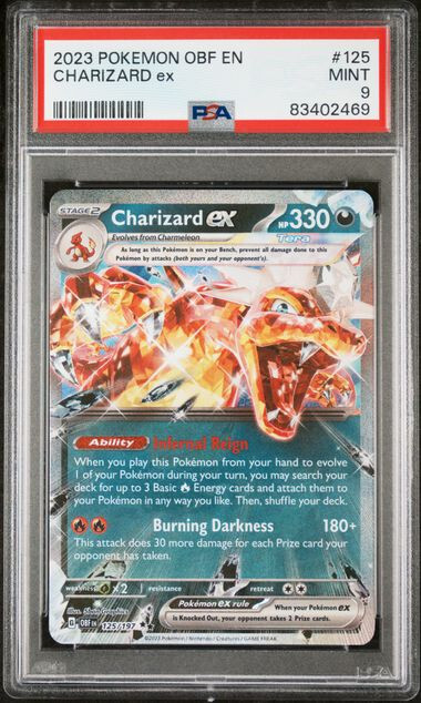 🔥 PSA 9 2023 Pokemon CHARIZARD ex #125 Pokemon Card 🔥 PSA 9 2023 Pokemon CHARIZARD ex #125 Pokemon Card
