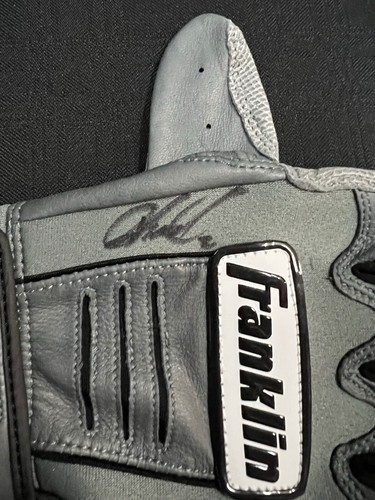 JAZZ CHISHOLM JR MIAMI MARLINS AUTOGRAPHED FRANKLIN BATTING GLOVES JSA COA - Picture 5 of 7