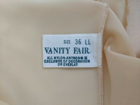 Vintage Slip Vanity Fair Lingerie Undergarment Beige Nude Sheer Full 36 Vtg