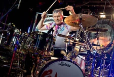 English progressive rock drummer Carl Palmer live on stage with Ca- Old Photo 7