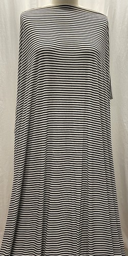 Black & White Horizontal Striped Very Soft 100% Rayon Knit Fabric By The Yd 60" - Picture 7 of 7
