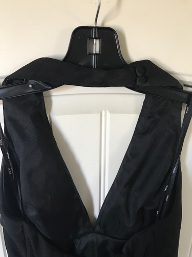 Women's Size 4 Bridesmaid Dress WTOO by Watters & Watters Black Halter - Picture 4 of 6