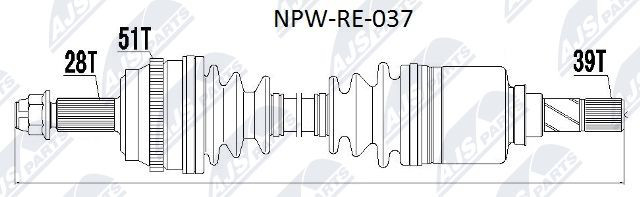 DRIVE SHAFT NPW-RE-037 FOR RENAULT MASTER/II/Platform/Chassis/Van/Bus NISSAN - Image 5