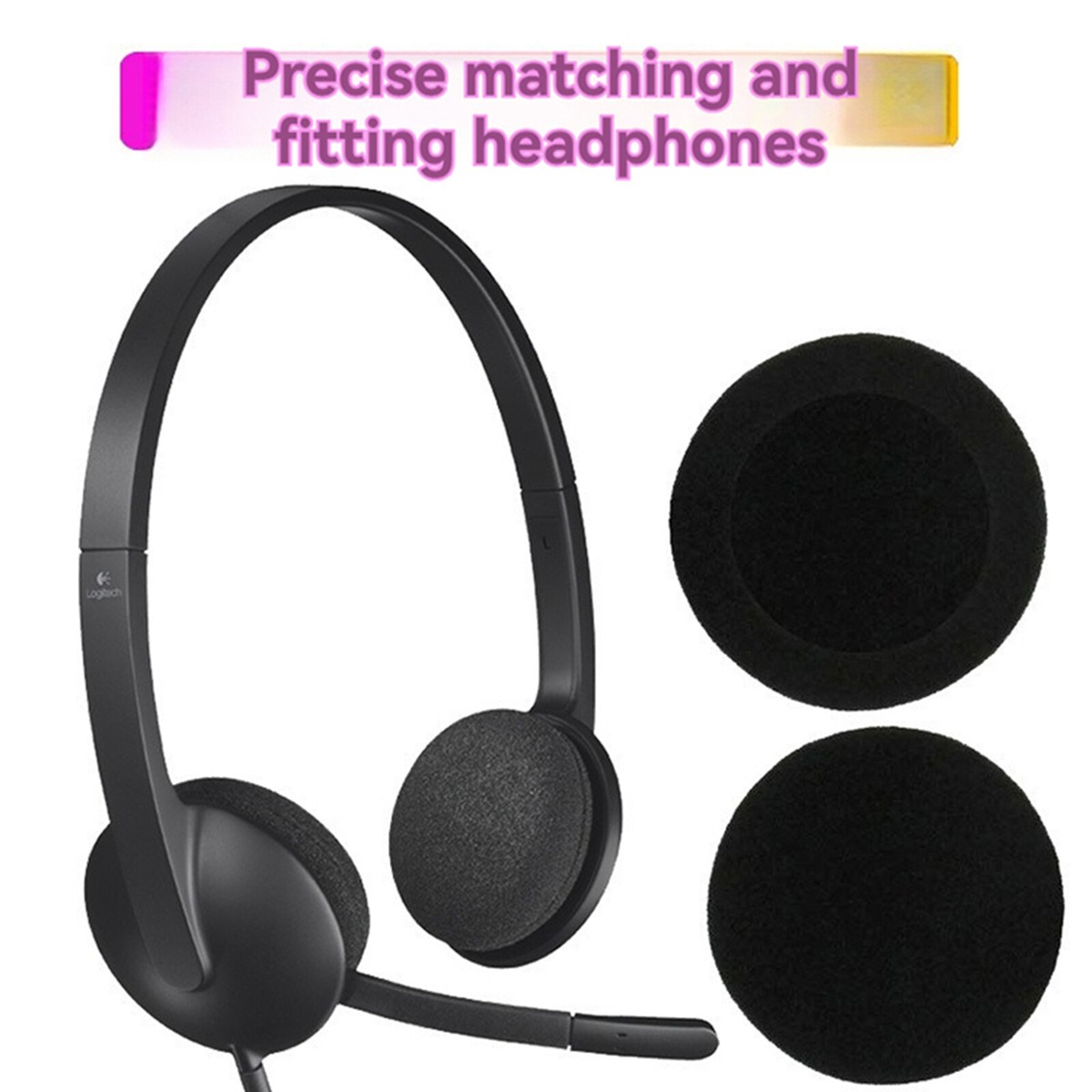 6x Breathable Sponge Earphone Covers for Logitech H330/H340