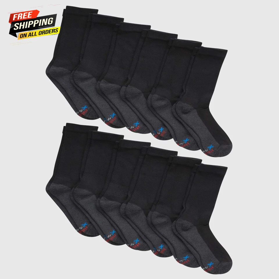 Hanes Mens X-Temp Big and Tall Cushioned Crew Socks, 12 Pack ✅✅✅ - Image 2 of 4