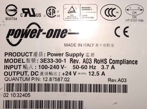 Power Supplies:24 Volt 12.5A Quantum PX506 Power One/Magnetek Tape Library Lot 2 - Picture 4 of 9