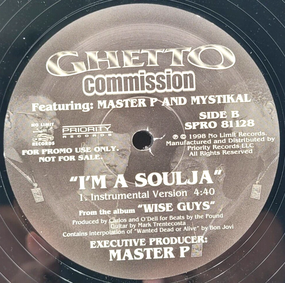 GHETTO COMMISSION - I'M A SOULJA - HIP HOP RAP SINGLE NO LIMIT MASTER P MYSTIKAL Foto 2 de 2