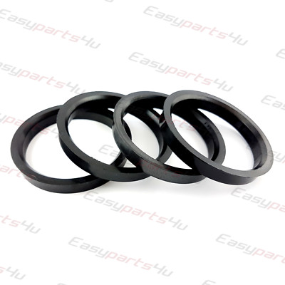 Anelli Di Centraggio Mozzo Ruota 71.1mm&rarr;56.1mm - 4 Pezzi In Policarbonato Nero