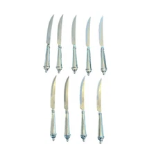 Towle Set Of 9 Stainless Steel Chrome Plated Copenhagen Steak Knifes Free Ship