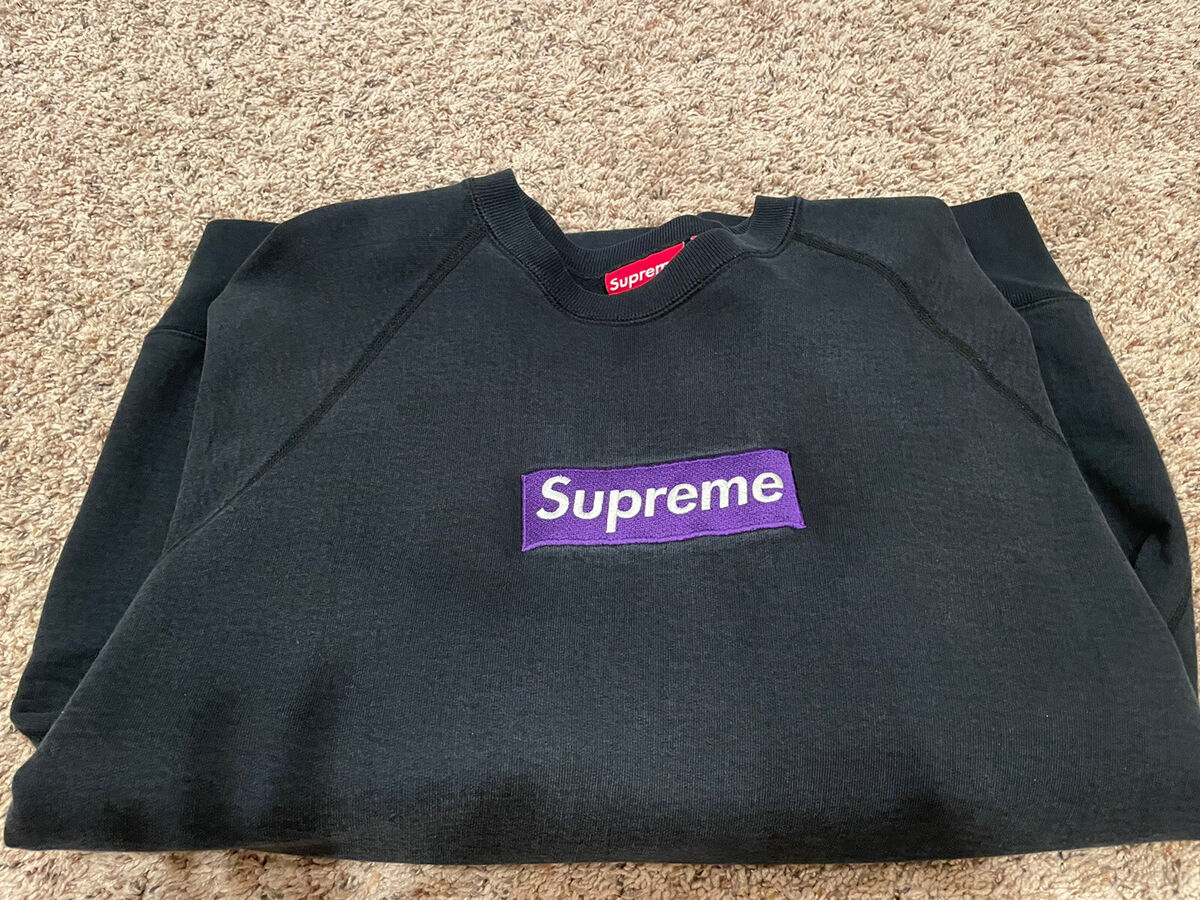 Supreme Box Logo Crewneck Black & Purple 2005